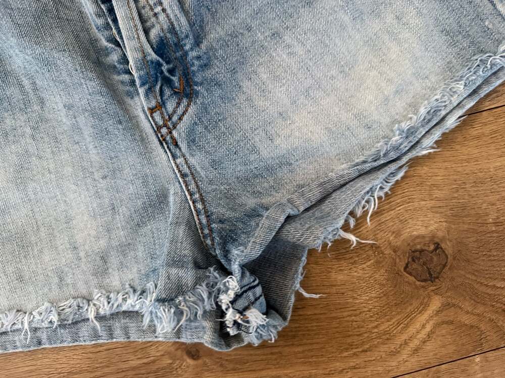 Free People We The Free Mid-Rise Raw Hem Denim Cutoff Shorts - Picture 4 of 4
